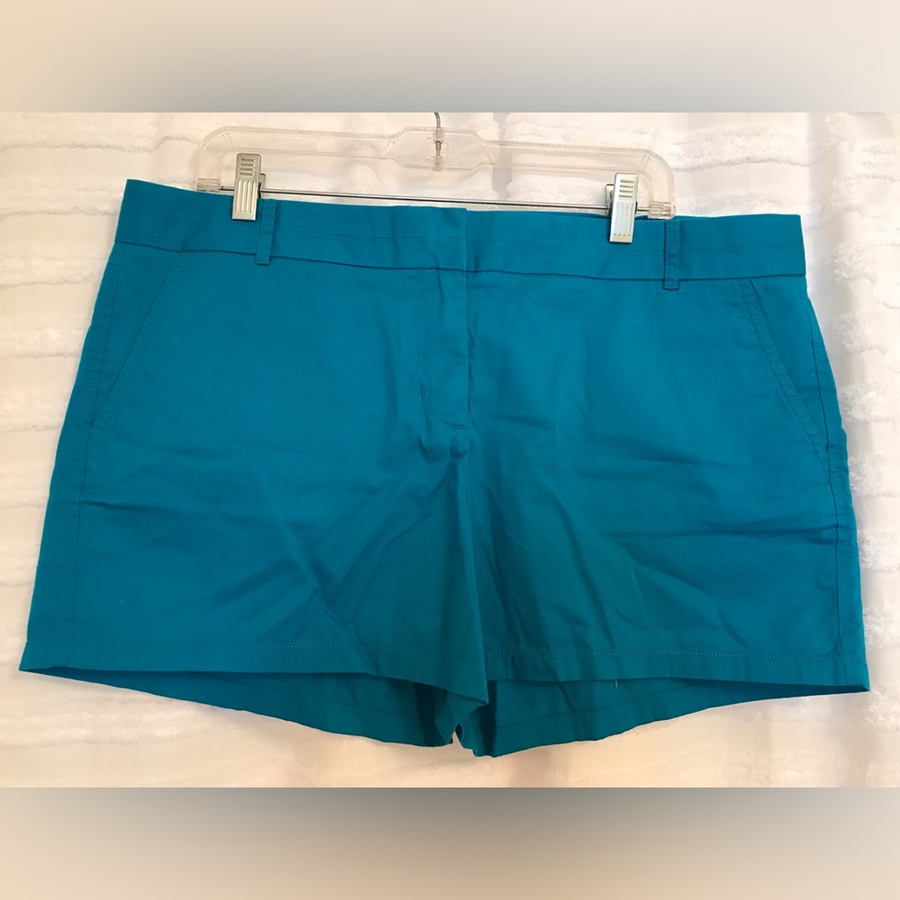 J. Crew chino shorts, dark teal, size 16